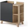 Vicco Mobiletto per lavabo Karen, Sonoma/antracite, 60 x 65 cm con porta e vani aperti, con ritaglio per sifone per il montaggio sotto il lavabo