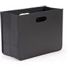 DESIGN DELIGHTS Cestino per i giornali Business | Ecopelle, 40,5x30,5x19,5 cm (LxAxP), Nero | portariviste Pieghevole, portagiornali Nobile, portagiornali,