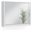 Vicco Specchio contenitore bagno Mila, Bianco, 55 x 45 cm, per montaggio a parete con ripiani regolabili