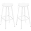 Klihome Sgabello da Bar Set di 2, Sgabello da Cucina con Poggiapiedi, Sgabello Alto in Stile Moderno/Industriale per Bar, Caffè, Isola della Cucina, Bianco
