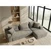 Galyar Divano Chic Modular Chaiselongue Moderno in Schiuma Compressa Spedizione Scatola Senza Montaggio (Velluto Grigio Chiaro, Chaiselongue Sinistra)