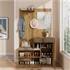 MSMOK Set di appendiabiti, guardaroba compatto, scarpiera, guardaroba con specchio e cuscino tappezzeria, armadio, soggiorno, scaffale, corridoio e pannelli,