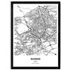Nacnic Poster Mappa di Madrid - Spagna. Fogli Città della Spagna con i Mari e fiumi, in Colore Nero. Formato A4