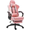 Dowinx Sedia da gaming, ergonomica, da ufficio, per PC, con supporto lombare, stile racing, in pelle PU, con poggiapiedi estraibile, grande