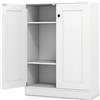 KOMFOTTEU Credenza Cucina con 2 Ante, Mobile Cucina Dispensa con 2 Ripiani Regolabili e Kit Antiribaltamento, Mobiletto per Soggiorno, Sala da Pranzo, Camera da Letto, Ingresso, 60x30x80cm (Bianco)