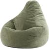 icon Dalton Poltrona Sacco, Verde Salvia, Velluto a Coste, Pouf Poltrona con Riempimento Incluso, Pouf Sacco, Camera da Letto, Soggiorno, Mobili Soggiorno