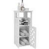 Supfine Mobiletto portaoggetti bianco, mobile da bagno, piccolo armadio da bagno, armadio da bagno stretto, gambe resistenti all'acqua (20 x 20 x 80 cm, porta a persiana + 1 ripiano)