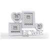 Gicos Porta Foto Cornice Multiplo 4 posti in plastica Cuore Home Colore Bianco 36 * 27 * 2,5 cm MOG-800535