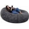 bananair Pouf Poltrona - 160 x 90 x 60 cm - Morbido e Comodo - Housse Rimovibile e Lavabile - Pouf Letto, Pouf Sacco, Poltrona Sacco, Bean Bag - Qualità Premium, Eco-Responsabile (Grigio Scuro)