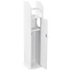 [en.casa] Armadietto da Bagno WC ad Anta e Ripiano Mobiletto con Porta Rotolo di Carta Igienica e Mensole 78x20x18 cm Mobile da Terra per Stoccaggio con Foro Laterale - Bianco