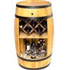 CREATIVE COOPER Barile con portabottiglie per vino, a LED, in legno, 80 x 50 cm, decorazione rustica, armadietto per vino (marrone chiaro), 2_PD_LED_#_