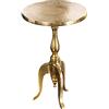 Lnxp Tavolino Barocco da Caffè Rotondo in Oro Alluminio Anticato, Altezza 55 cm
