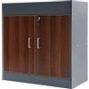 Tagowao Armadio da porta, 80 x 40 x 80 cm, con 2 ante richiudibili, credenza da cucina, balcone, armadietto da giardino, armadietto da corridoio, colore rovere
