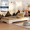 smartwood Lettino Montessori 80x180 cm con Rete, Legno, Bianco, TILA 7