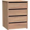 briebe Cassettiera armadio interno, comodino, comoda camera da letto, sinfonier 4 cassetti, 63,5 x 46 x 45 cm (altezza x larghezza x profondità) scrivania ufficio (rovere cambrian)