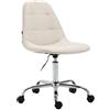 CLP Sedia Ufficio Reims In Stoffa I Sedia Lavoro Con Ruote I Poltroncina Design Imbottita E Trapuntata, Colore:crema