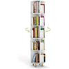 Xinyvee Libreria Scaffale Girevole 360 Gradi per Bambini, Libreria Verticale a Colonna da Terra Rotante con 20 spazi aperti, Scaffale Bianco con 3 piedi in legno rimovibili