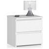 AKORD | Comodini Picolo con 2 Cassetti | Armadio Camera da Letto | Cassettiera Scrivania | Salvaspazio | 40 x 40 x 35 cm | 16mm Pannello laminato | Bianco