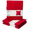 Ikea Gurli, copricuscino, 50 x 50 cm, colore rosso, Red, Confezione da 4