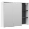Vicco Specchio contenitore bagno Viola, Bianco/antracite, 100 x 75 cm, per montaggio a parete con ripiani aperti