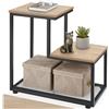 tectake® Tavolino Salotto Versatile 60,5x35,5x60,5cm, Tavolino da Salotto o Comodino 3 Ripiani, Ideale Soggiorno, Ingresso, Divano, Camera da Letto, Casa e Ufficio, Stile Industriale - Legno Chiaro