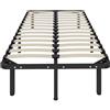 HOMCOM Struttura Letto Singolo 90x190 cm a 28 Doghe, Rete Letto Singolo in Legno con Struttura in Acciaio e Spazio Contenitore Inferiore, per Camera da Letto, Montaggio Facile, Altezza 31cm, Nero