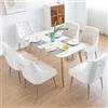 LONXIU Set 6 Sedie Sala da Pranzo in Velluto con Gambe in Metallo, Moderno Sedia da Cucina Imbottita per Cucina, Sedie da Salotto per Sala da Pranzo/Soggiorno (Beige) (LGCY)