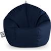 Happers Pouf Bambini Poltrona Morbida a Sacco per Sedersi con Imbottitura Puff per Gioco Relax Lettura Puffo Interno Ecopelle Quotidiano di lunga Durata Blu navy