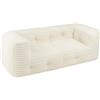bananair - Divano 3 Posti Modulabile in Morbido Tessuto a Coste - Confortevole con Imbottitura in Schiuma e Fibra - Design Innovativo, Trasformabile in 2 Pouf XXL (Bianco)