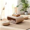 KOSTING Tavolino Da Salotto Intrecciato In Rattan Giapponese, Rustico, Basso, Per Soggiorno, Tavolino Da Tatami Rettangolare Alghe Marine