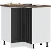 JHQHSM Base Angolare Cucina Lucca Nero in Legno Multistrato per Ottimizzazione Spazio, Mobile con Porte e Ampio Archiviazione, Truciolato Resistente all'Umidità, Facile da Pulire,
