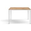 PAZZO DESIGN Tavolo fisso Enrico, Rovere Rustico, Gambe Bianche, Cucina, Soggiorno, Scrivania, Made in Italy, 110x68x75 cm - id_2102