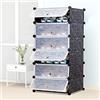Willonin Armadio Guardaroba Modulare 12 Cubi, Scaffale Componibile con Ante- Modulabile Salvaspazio Storage Organizer (45 x 36 x 105 cm)