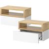 Vicco Comodino camera da letto Urbano, Rovere dorato 45 x 28 cm | Set di 2, montabile a parete per un utilizzo salvaspazio in camera da letto