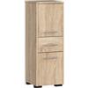 AKORD | Mobile da Bagno FIN 85 | 30x85x30 cm, peso 25 kg | 2 Ante e 1 Cassetto | Moderna Mobiletto | Armadio a muro | Armadietto chiuso in piedi | Adatto Anche come Pensile | Rovere Sonoma