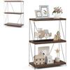 HOMASIS Libreria Vintage, Libreria Verticale in Metallo e Legno, Scaffale Espositore in Marrone, Scaffale a Scala per Salotto, Camera da Letto, Ufficio (61 x 29,5 x 85,5 cm)