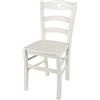 t m c s Tommychairs - Sedia modello Cuore per cucina bar e sala da pranzo, robusta struttura e seduta in Legno di faggio laccato bianco ghiaccio
