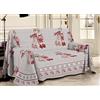CapitanCasa Telo Arredo Copritutto 100% Cotone Pensieri Delicati Fantasia Renna Rosso Matrimoniale Rosso