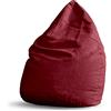 Lumaland Poltrona Sacco Pouf Puff Luxury XL Plus Comfortline 220 lt Cuciture rinforzate Rosso