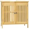 EUGAD Mobile Sottolavabo in Bambù, Armadietto da Bagno, Mobiletto da Sotto Lavandino, con Ante, Ripiano Regolabile, 2 Scomparti, 60x30x60 cm
