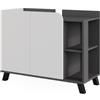Vicco Mobiletto per lavabo Karen, Antracite/bianco, 80 x 65 cm con 2 porte, per una conservazione salvaspazio sotto il lavandino