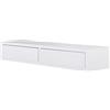 MODULARREDO | DOMINO MAXI Mensola da Muro con Cassetto, Comodino Sospeso, Mensola da Parete, 88.2x13.4 p23.7 cm, Bianco - Made in Italy