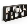 Mobili Fiver, Libreria bassa XS Iacopo (160,8 x 80 cm), Noce Scuro, Libreria da Muro o Divisoria per Soggiorno, Ufficio, Made in Italy
