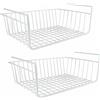 VR VETRINEINRETE Vetrineinrete® Mensola sotto scaffale cesta 2 pezzi organaizer porta oggetti in metallo cestello sottoripiani salva spazio cassetto 35x8,7x22 cm (White)