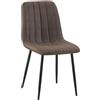 CLP Sedia Dijon In Velluto O Tessuto I Fodera Imbottita E Decorata Con Cuciture Ornamentali I Design Elegante E Moderno, Colore:marrone, Materiale:Stoffa