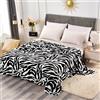 DOTBUY-SHOP Coperta Pile, Flanella Singolo Coperta, Stile Moderno e Calda Coperta Matrimoniale, Coperta Pile, Autunno Inverno Coperta Divano (180x200cm,Stampa Zebrata)