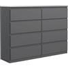 meble masztalerz Cassettiera Camera da Letto con 8 Cassetti - Credenza Soggiorno - Moderna Comò - Cassettiera Alta - Mobiletto con Cassetti - Antracite 100 x 39 x 101,5 cm