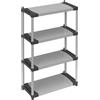 BuyStar Scaffale in Pvc 4 Ripiani Portata 80 Kg l'uno 80x40x165 cm, Resistente - Interno,Esterno, Montaggio Senza Viti, Sistema Modulare, Lavanderia, Garage, Giardino, Terrazzo - Made in Italy