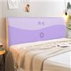 Chickwin Copertura per Testiera Letto, Stile Colorblock Copertura Testiera Letto Singolo Matrimoniale Una Piazza e Mezza, Copri Testata Elastica Antipolvere Fodera Testata (150cm,Fiore Viola)