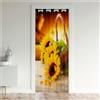 Odot Tende Oscuranti per Porta con Occhielli, Motivo Girasole Tenda Divisoria per Stanza Tende con Occhielli per Interni per Cucina Pareti Armadio Portico (180x200cm,Cesto di bambù A)